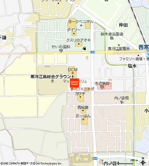 マックスバリュ寒河江西店付近の地図